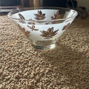 Leaf Pattern Glass Bowl